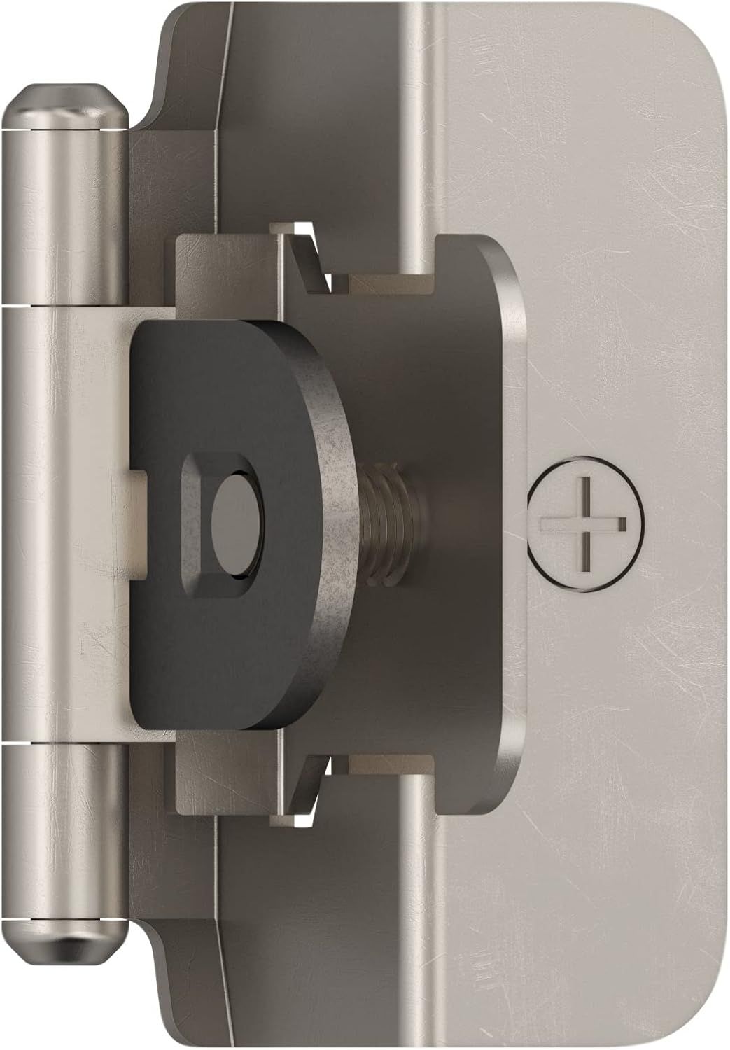 Satin Nickel Self-Closing Double Demountable Cabinet Hinge