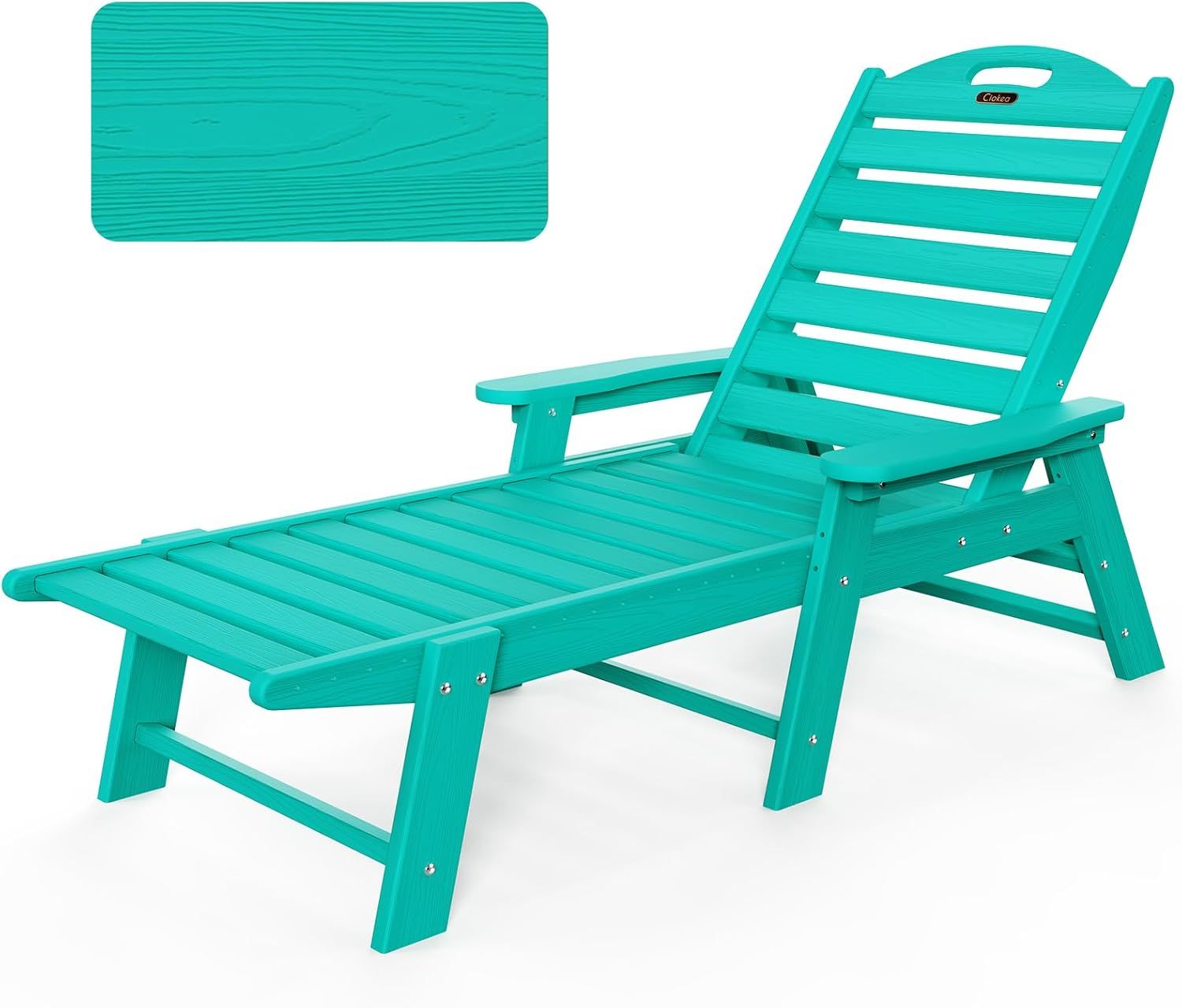 Lake Blue Polywood Adjustable 5-Position Chaise Lounge Chair