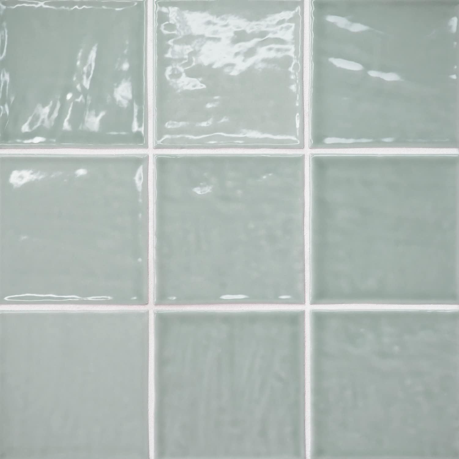 Aloe Green 4'' x 4'' Glazed Ceramic Wall Tile