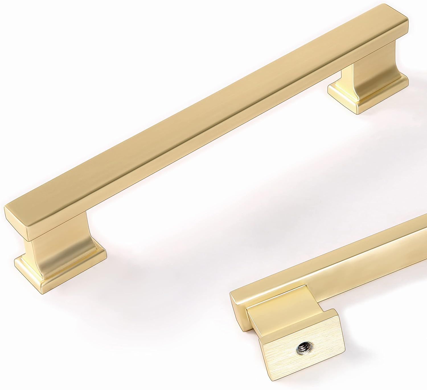 Brushed Brass 8" Transitional Cabinet Bar Pulls with Mounting Hardware