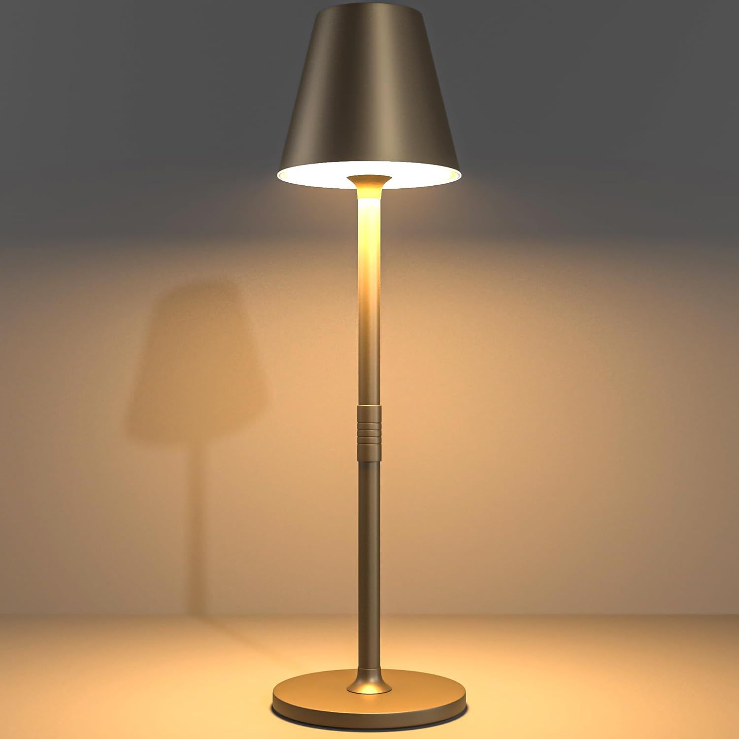 Khaki Metal Cordless LED Table Lamp with Touch Control