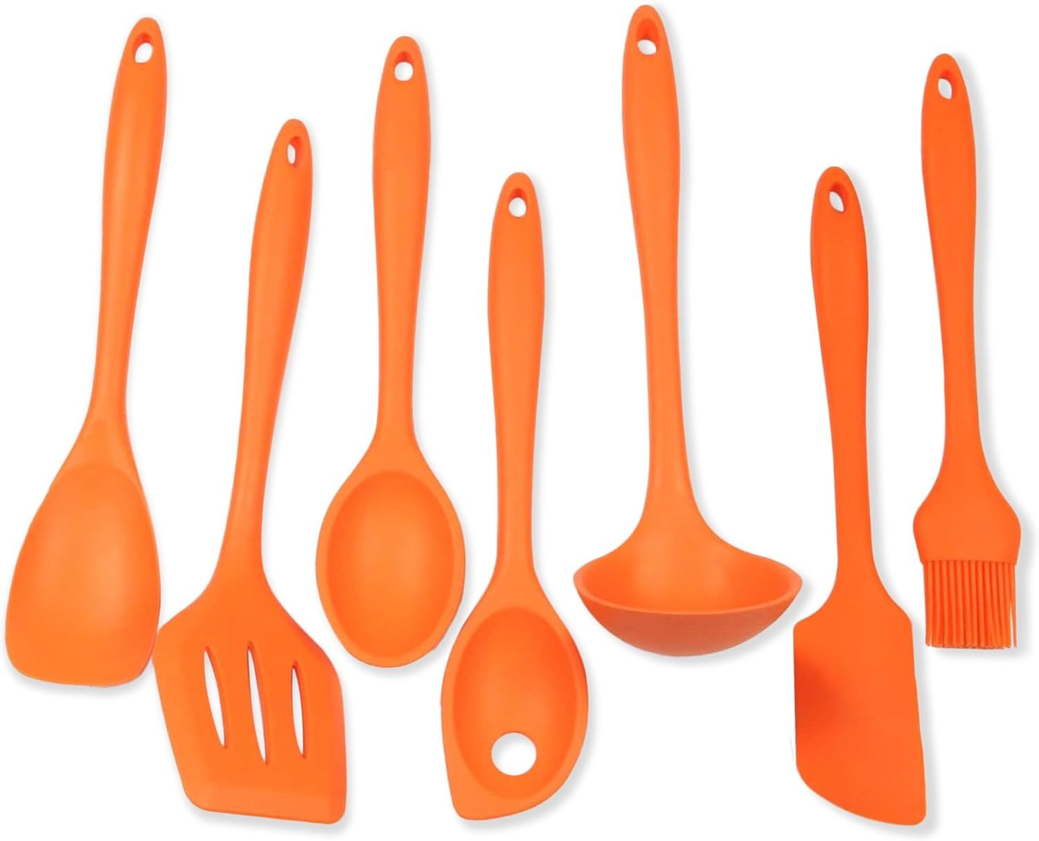 Chef Craft Premium Silicone Kitchen Tool and Utensil, 7 Piece Set, Orange