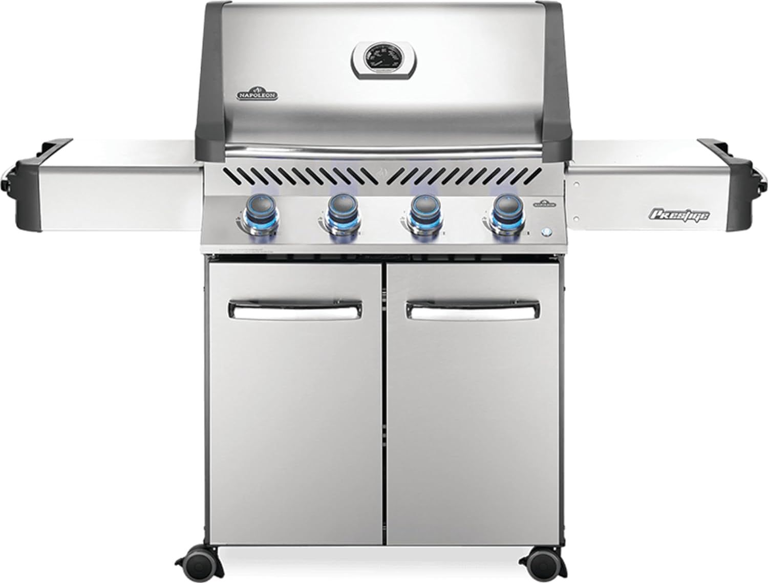 Stainless Steel Propane Gas Grill with Side Burner and Smoker