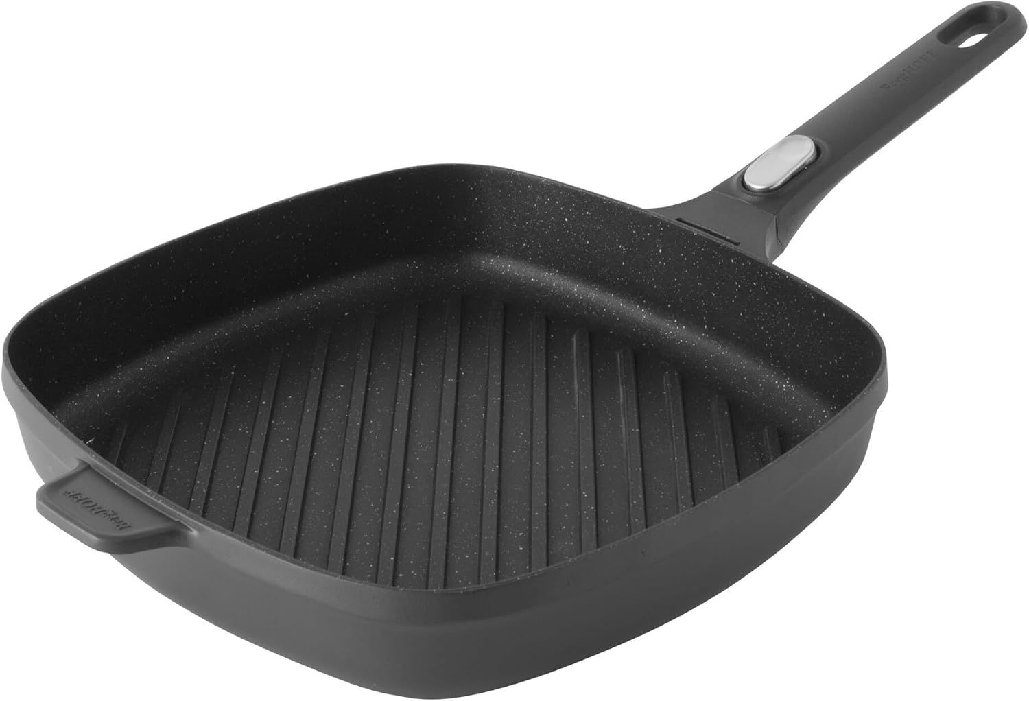 11" Black Non-Stick Cast Aluminum Grill Pan with Detachable Handle