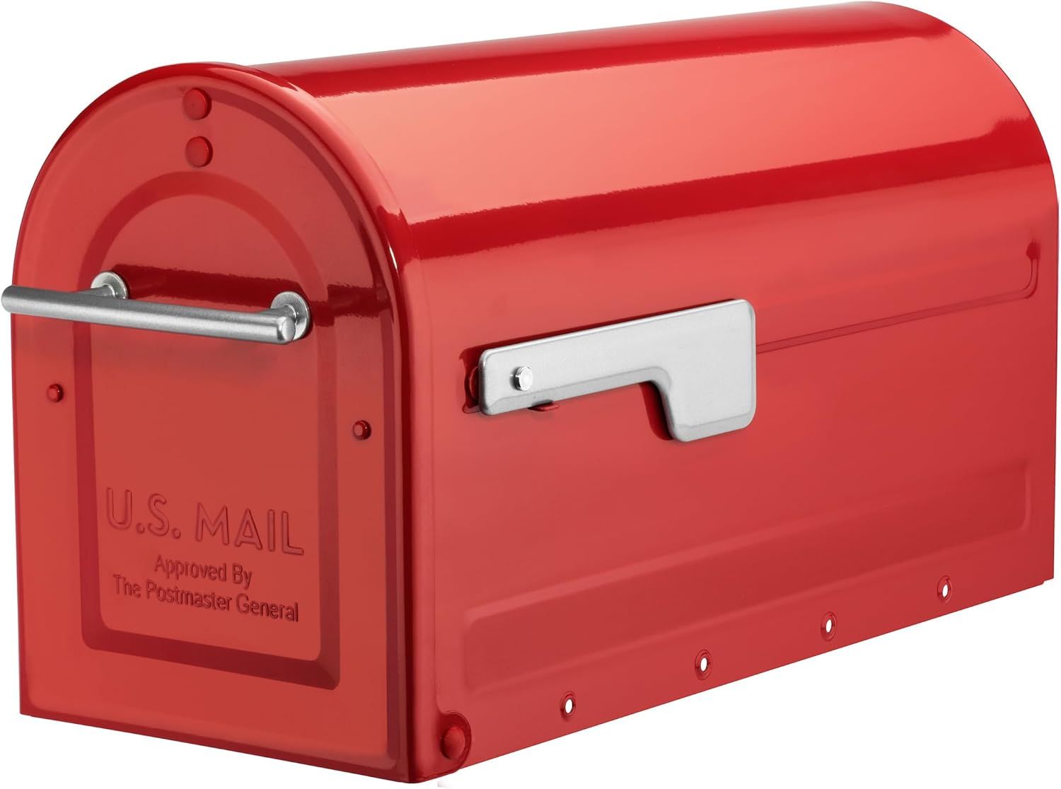 Large Red Aluminum Post Mount Mailbox