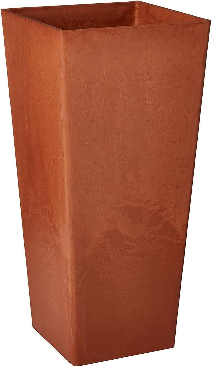 Large Terra Cotta Tall Square Outdoor Planter