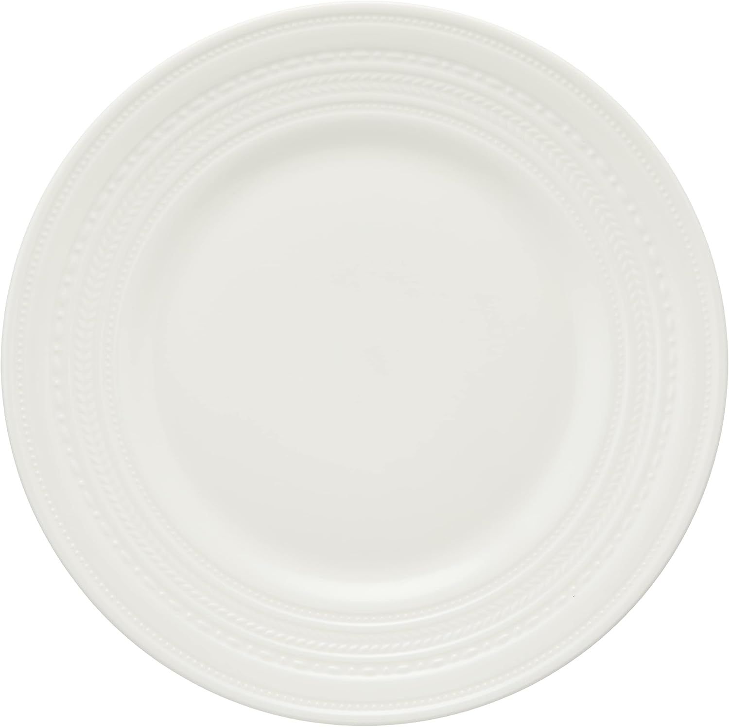 Intaglio 8" White Porcelain Salad Plate