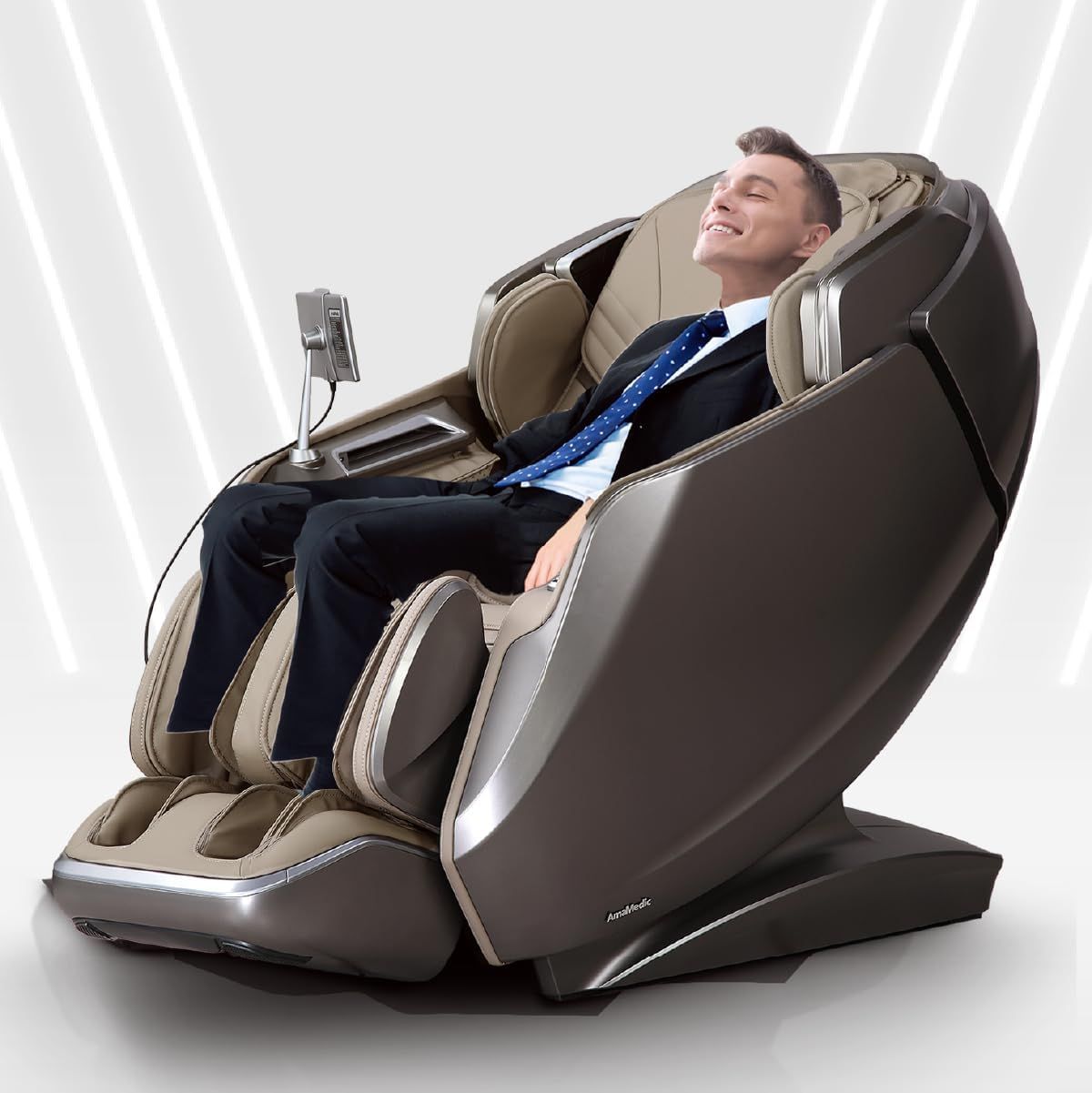 Brown Full Body Air Massage Chair with AI Health Detection