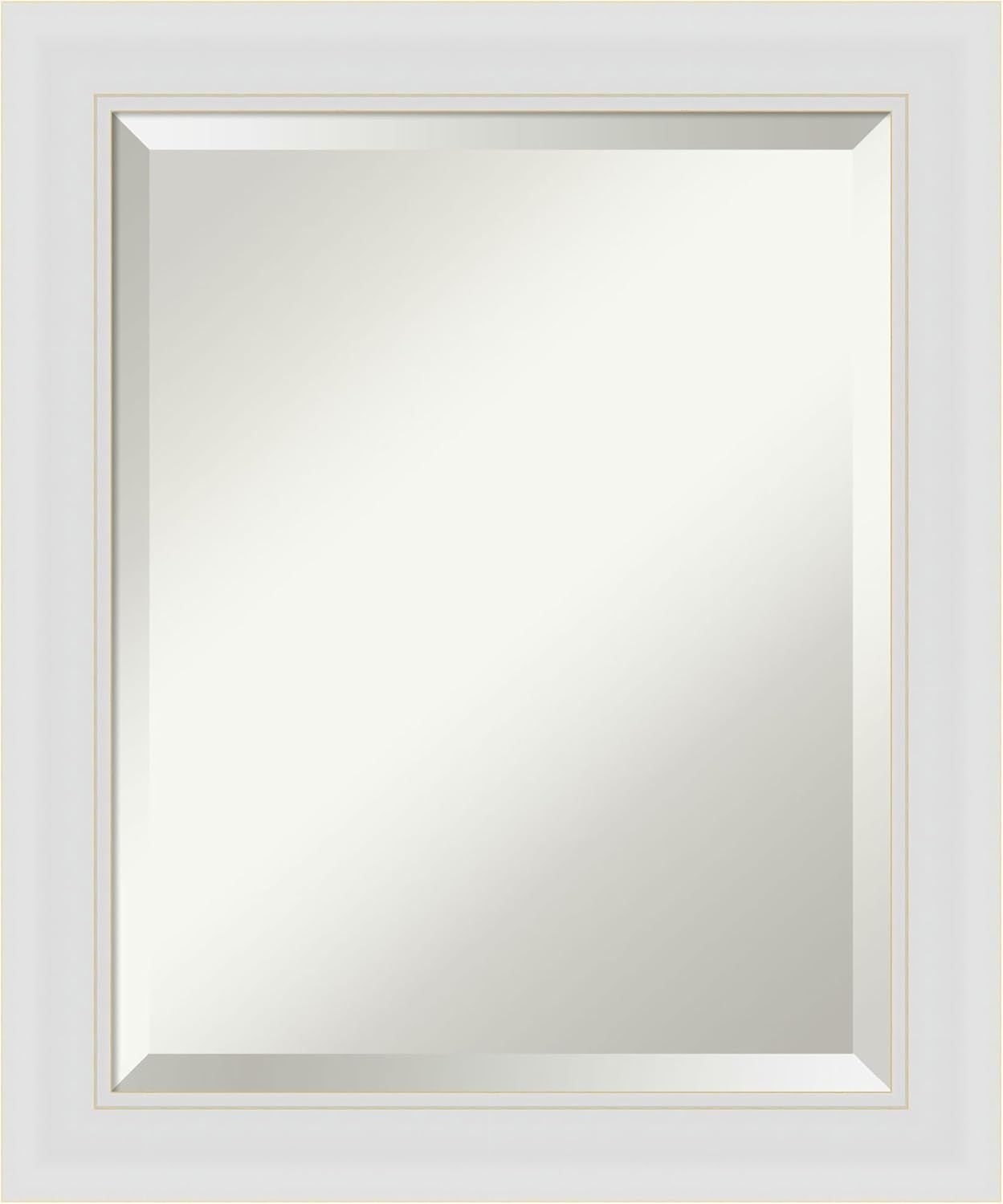 Soft White Rectangular Bathroom Vanity Wall Mirror