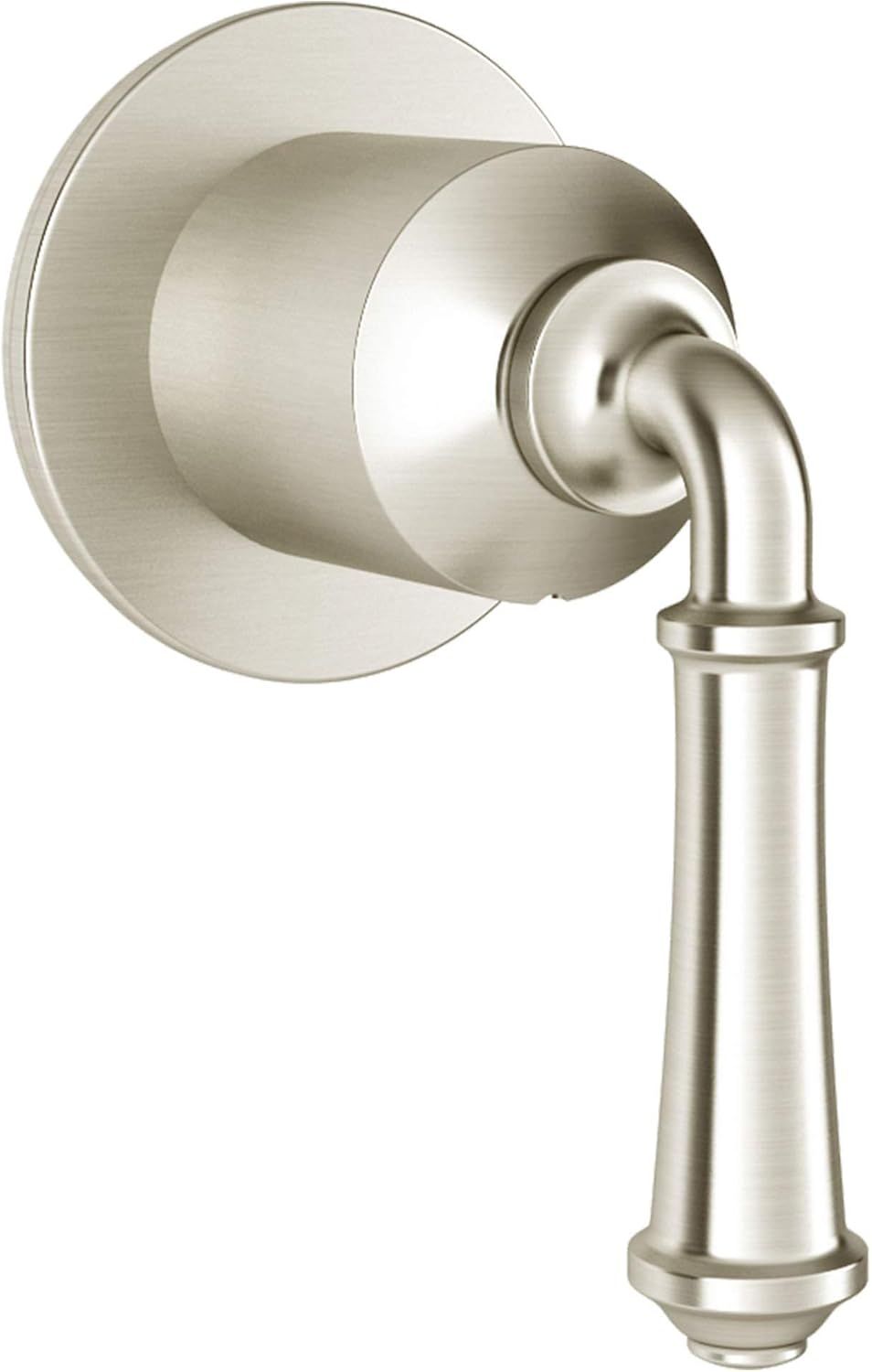 Brushed Nickel Wall-Mounted Diverter Valve Trim with Lever Handle