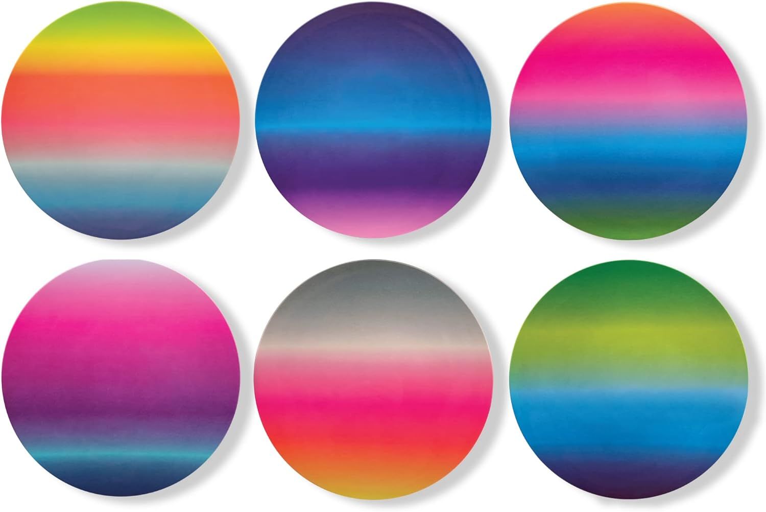 Aurora Multicolor Melamine Round Dinner Plate Set, 11-Inch, 6-Piece