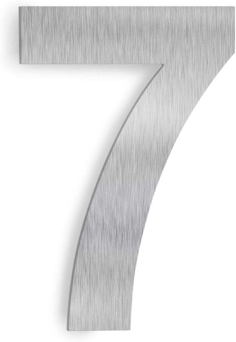 6" Stainless Steel Floating House Number 7