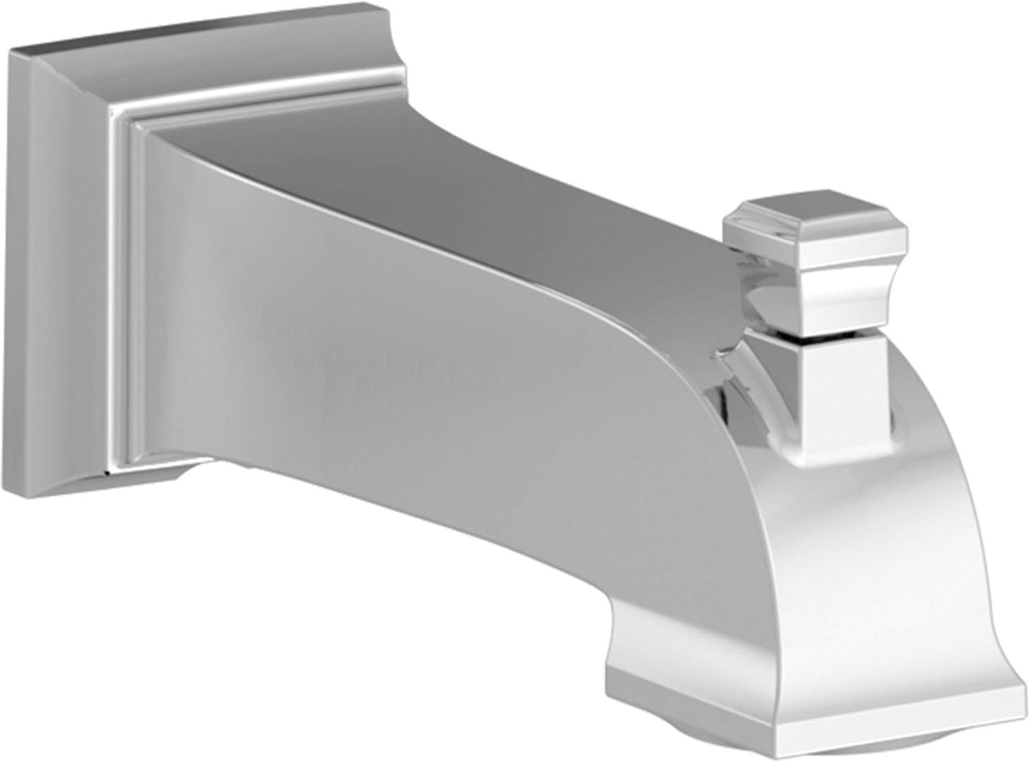 Polished Chrome Wall Mounted Tub Spout with Diverter