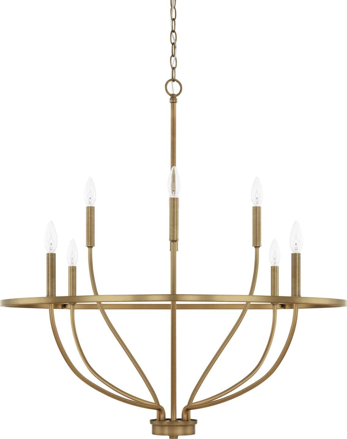 Greyson Aged Brass 8-Light Candle Chandelier