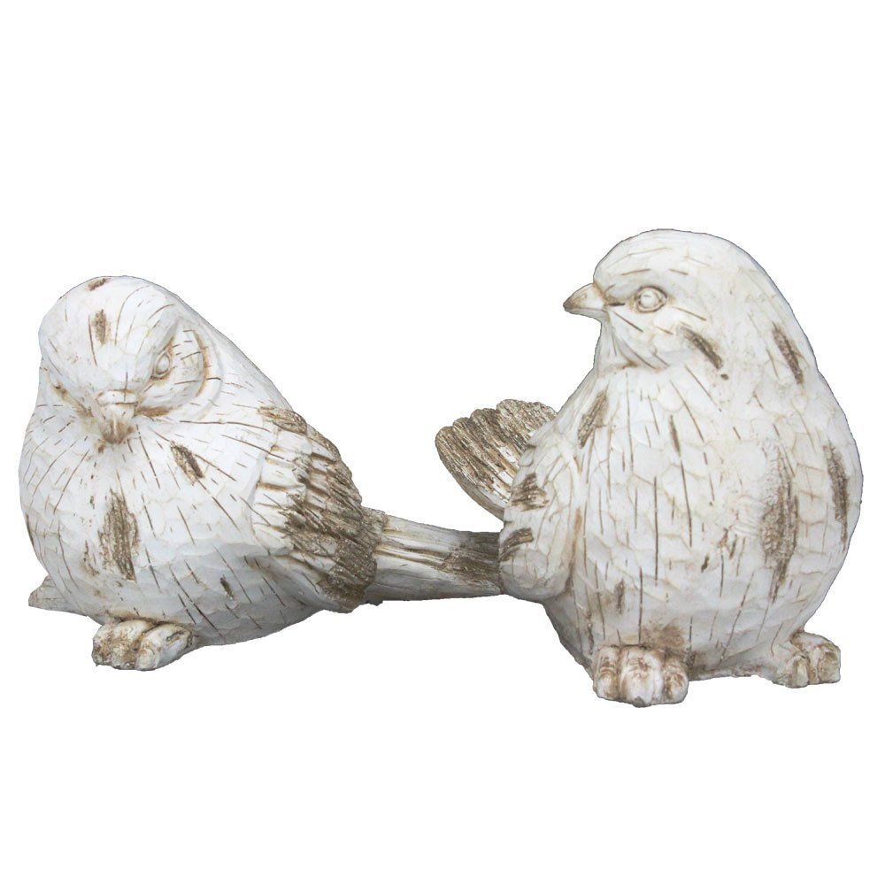 Off-White Resin Bird Figurine Set