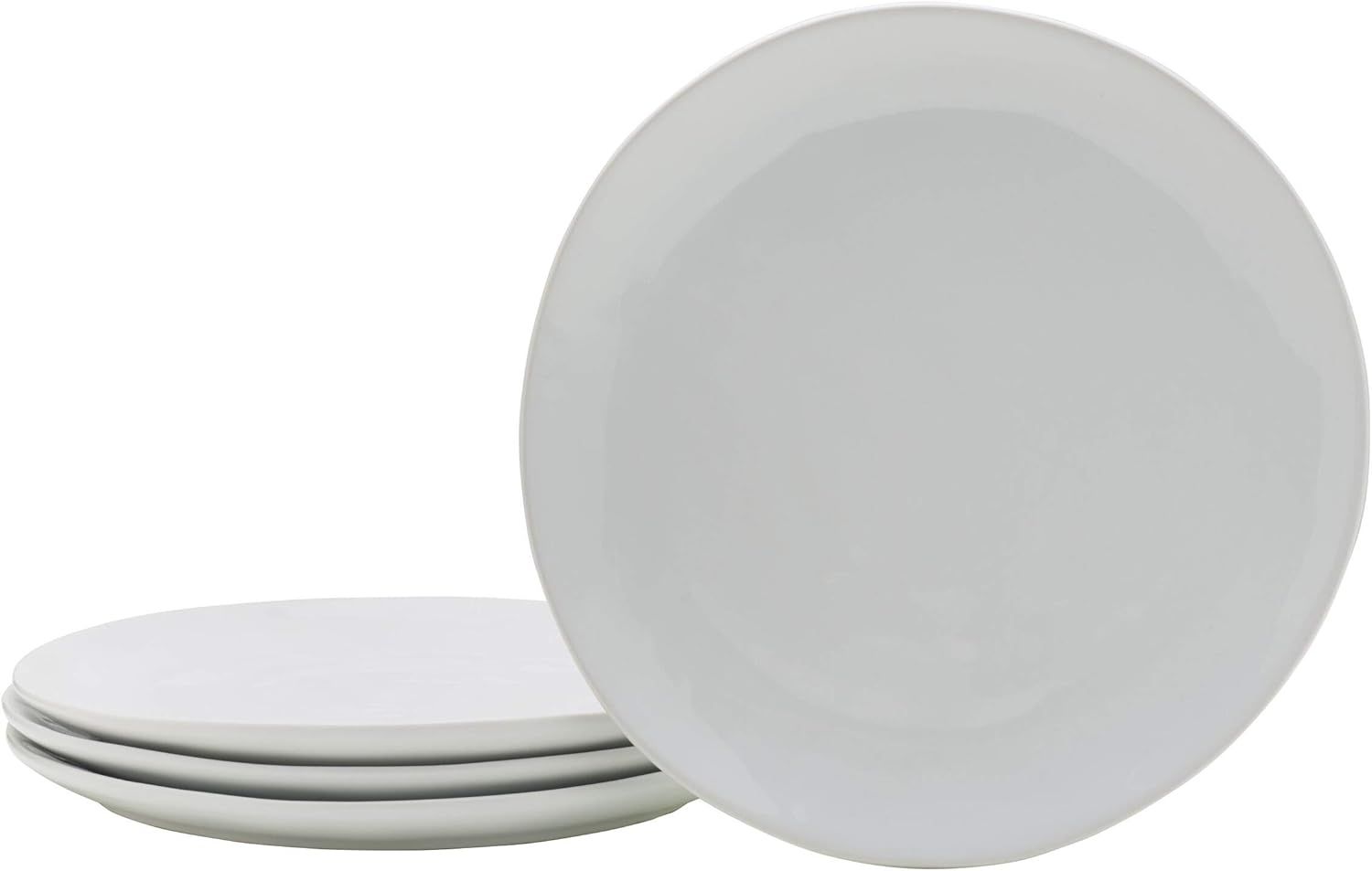 Handcrafted White Porcelain 8.75 Inch Salad Plates, Set of 4