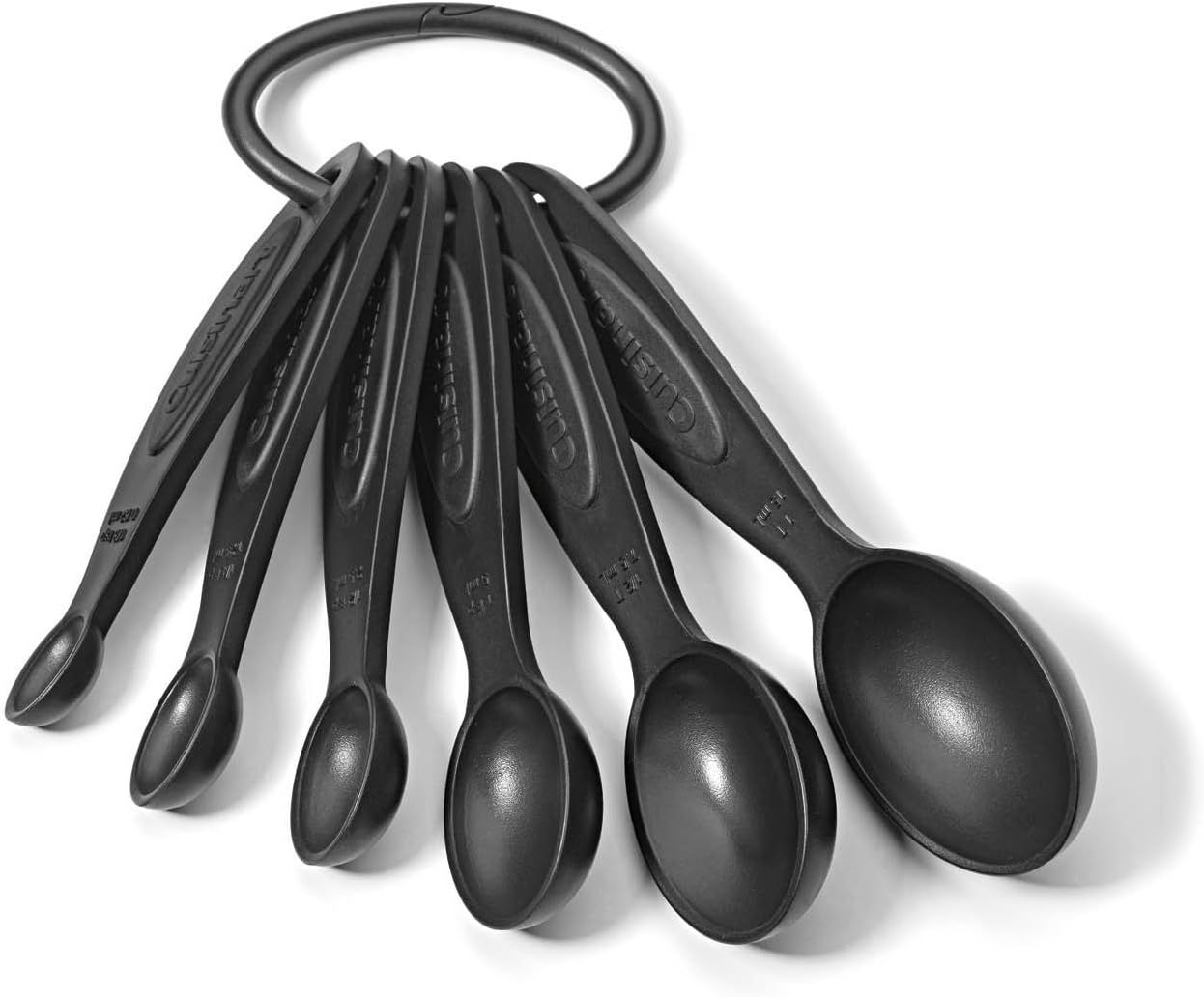 Black Plastic Measuring Spoons Set with Storage Ring