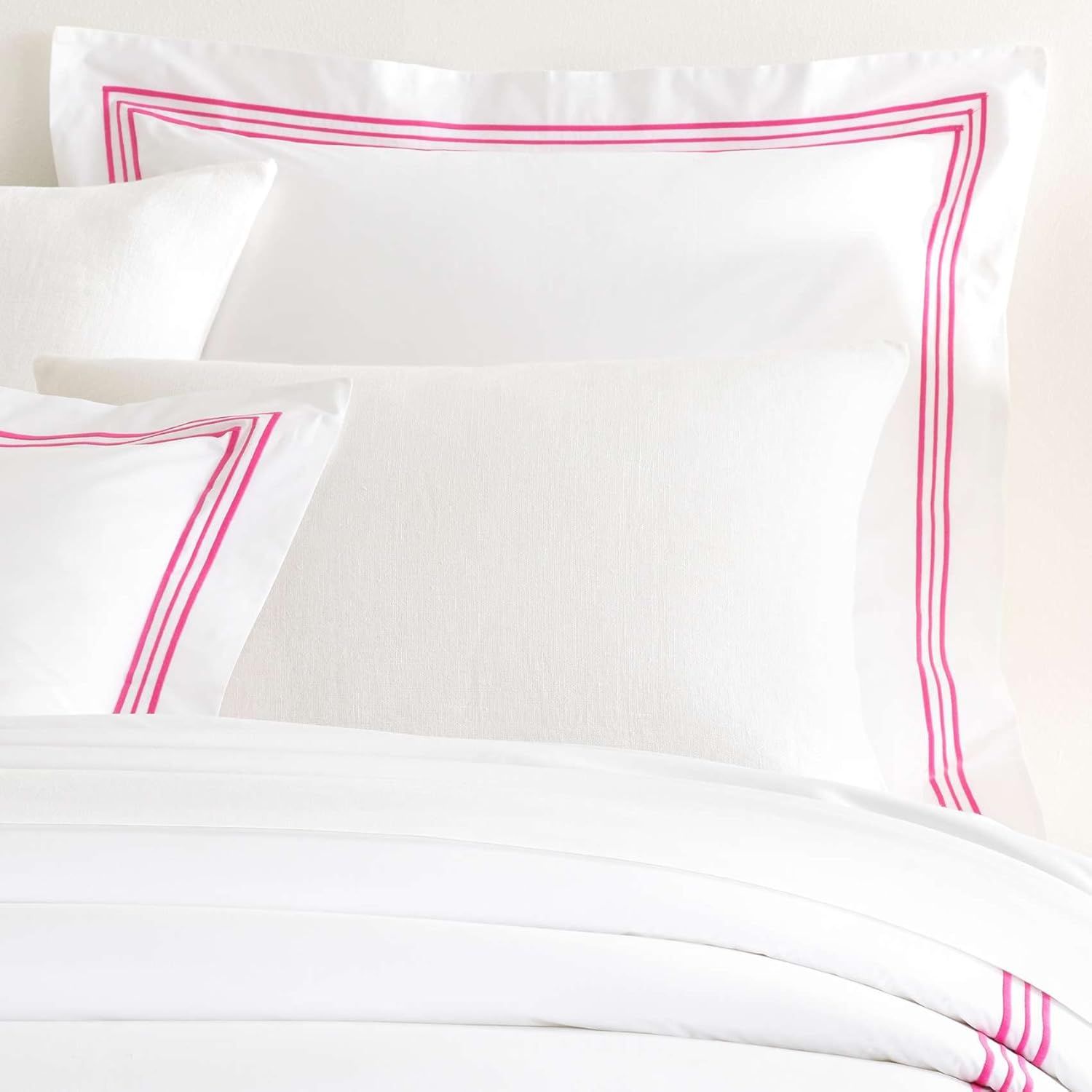 Fuchsia Embroidered Cotton Euro Sham with Hypoallergenic Design