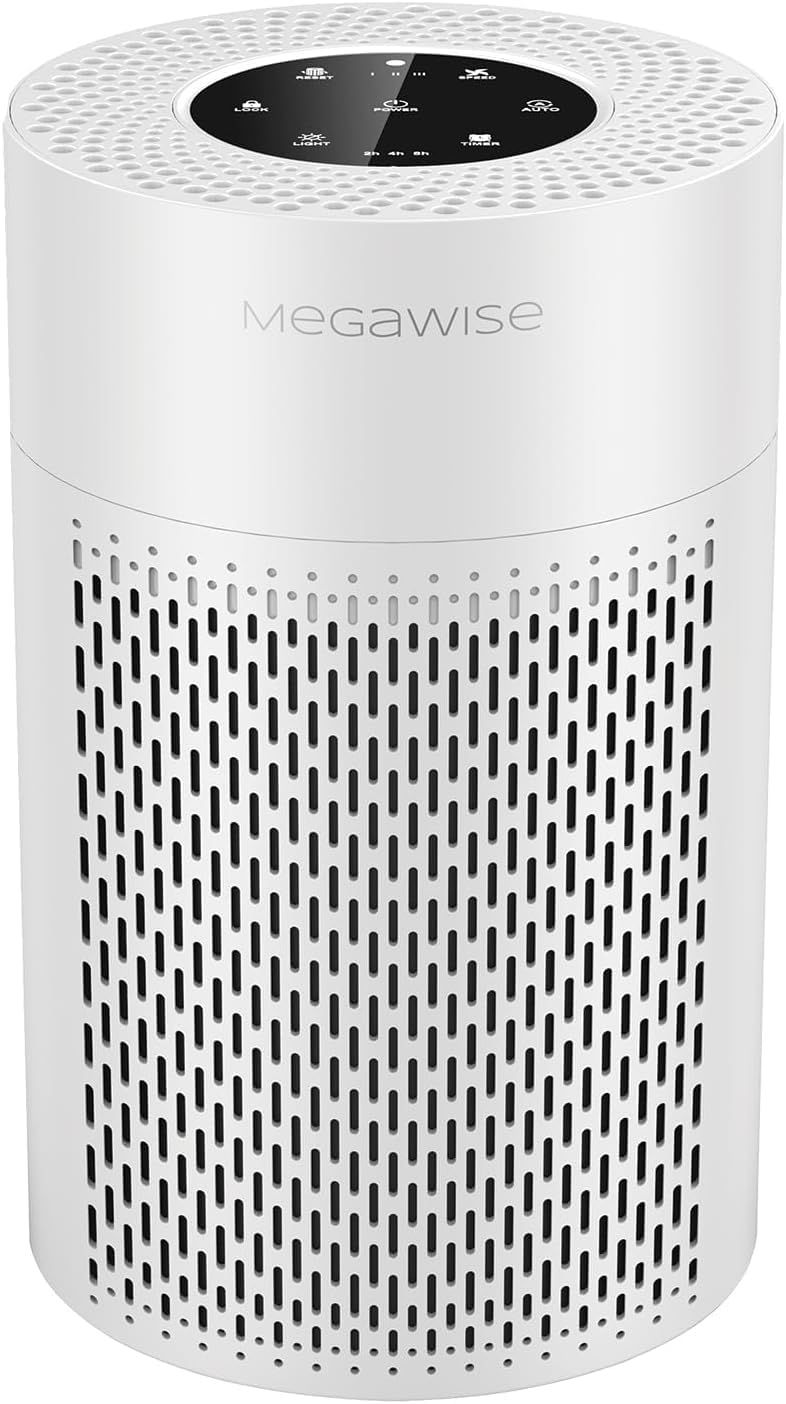 Compact White HEPA Air Purifier with Odor Absorbing Filter