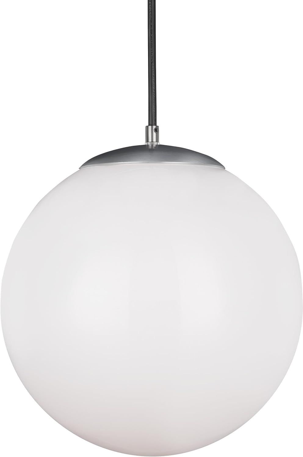 Eco-Friendly Satin Aluminum Globe Pendant with White Glass Diffuser