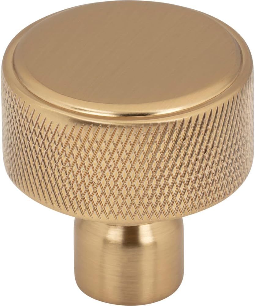 Honey Bronze Round Industrial Knurled Cabinet Knob 1 1/4"