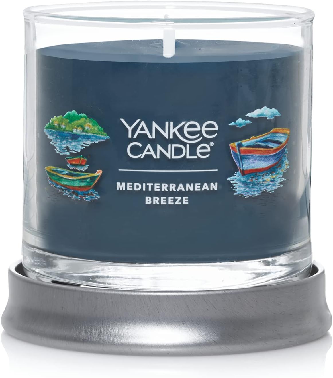 Mediterranean Breeze Blue Soy Tumbler Candle with Tin Lid