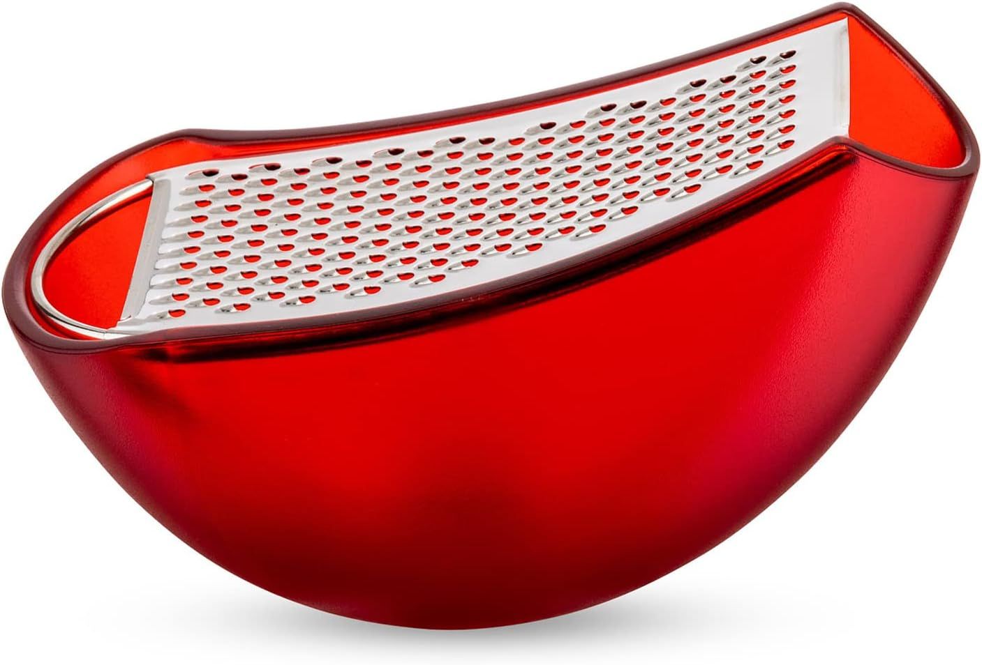 Alessi Parmenide Red Cheese Grater with Integrated Container