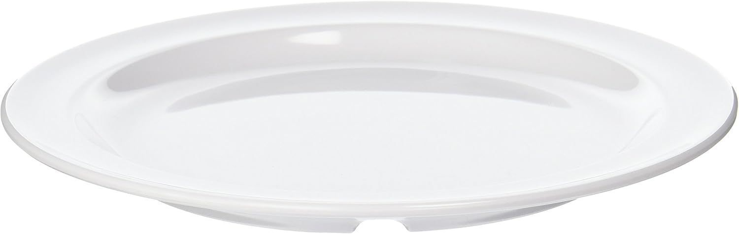 White 8-Inch Round Melamine Dinner Plate