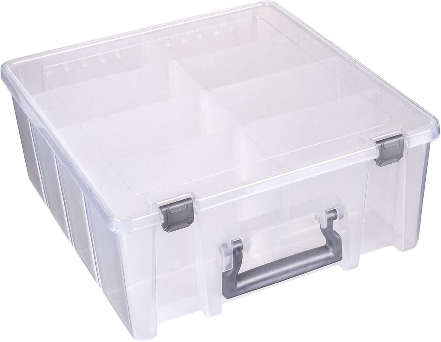 Clear Plastic Stackable Storage Box with Dividers