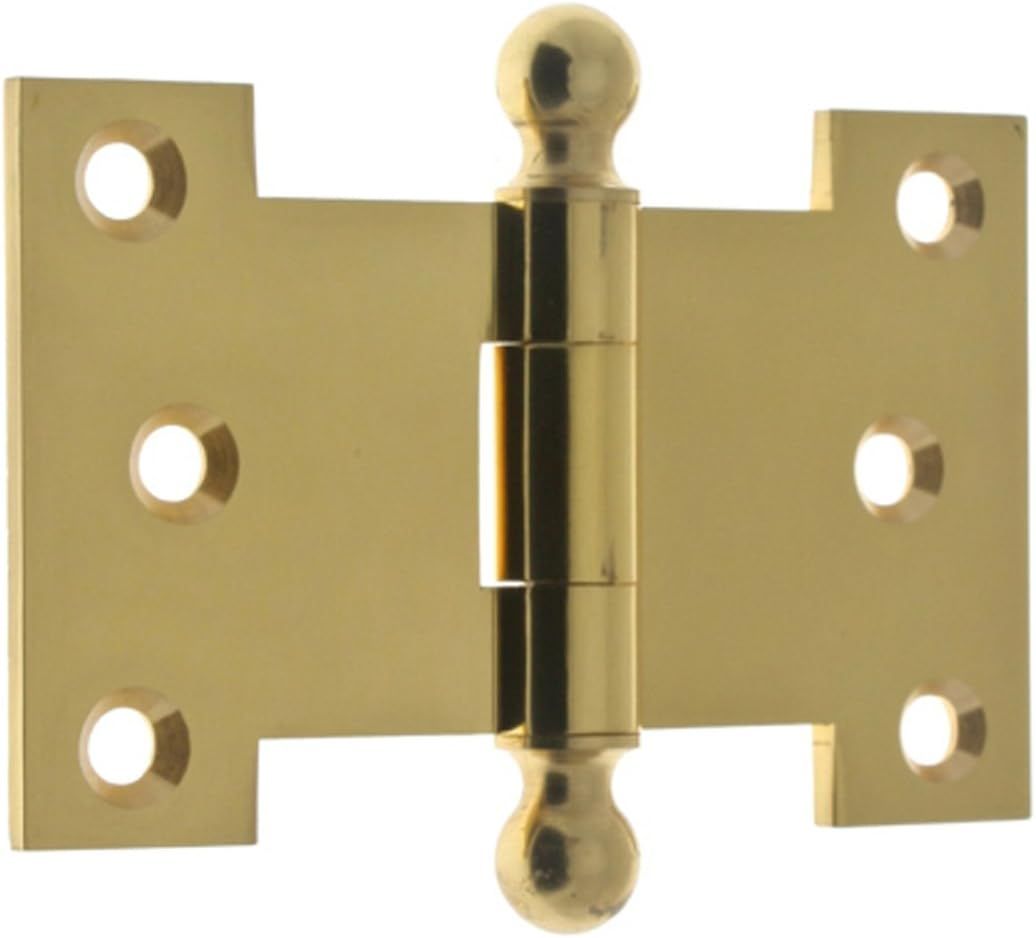 Polished Brass 4" Parliament Hinges with Ball Finials