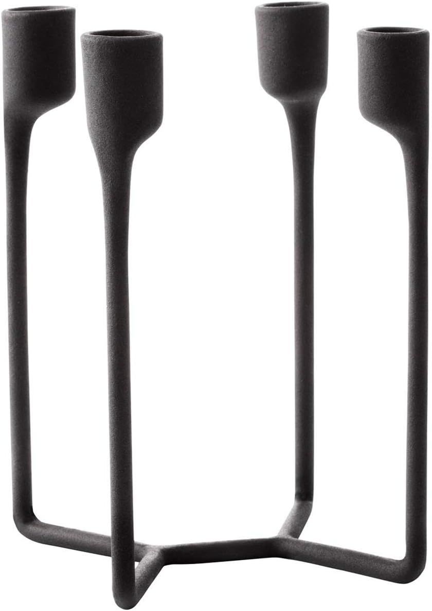 Heima Black Cast Iron 4-Armed Candlestick