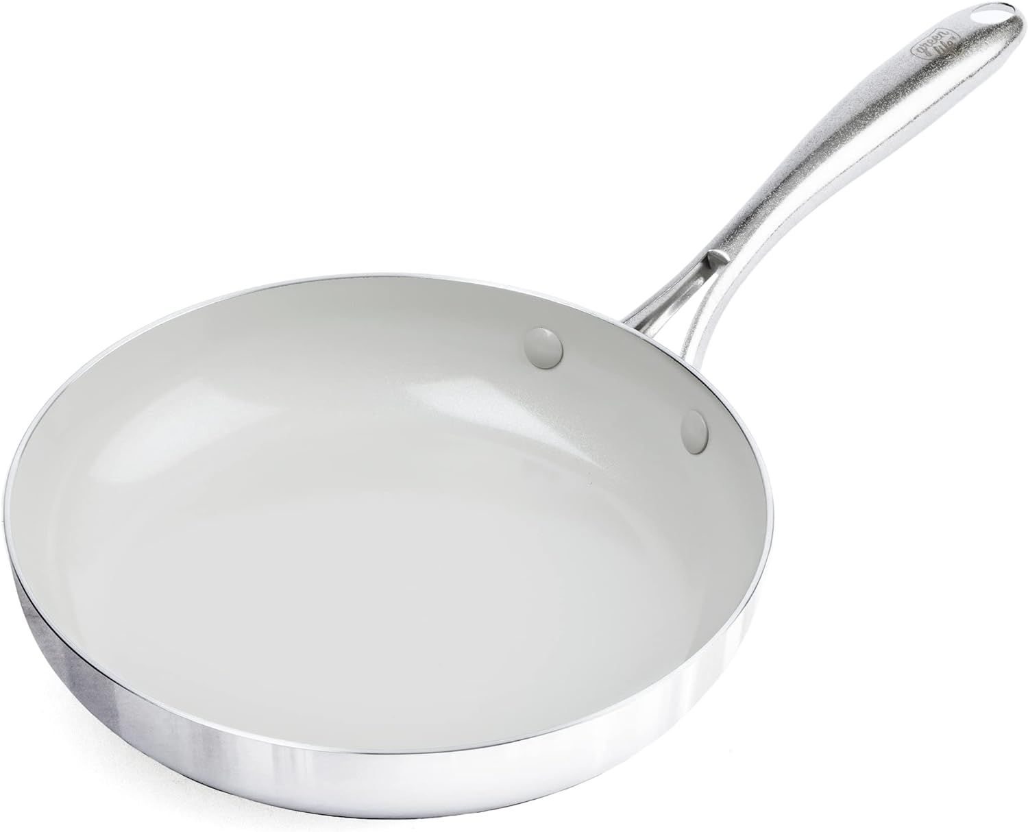 Stainless Steel Ceramic Nonstick Frying Pan with Lid, 11"