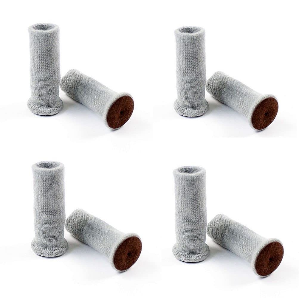 Gray Cotton and Felt Cylindrical Chair Leg Covers