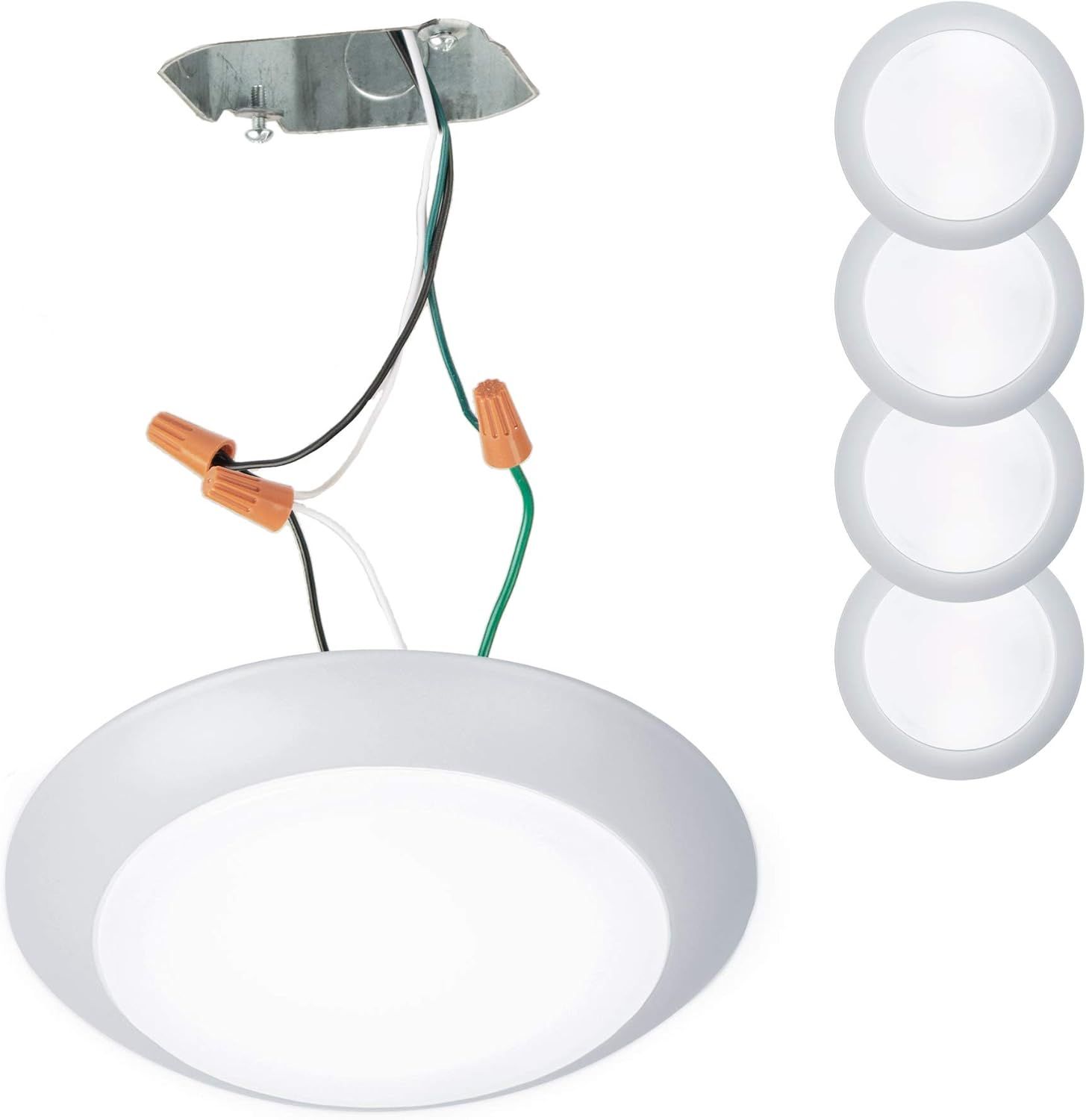 White Acrylic LED Flush Mount Ceiling Light Pack