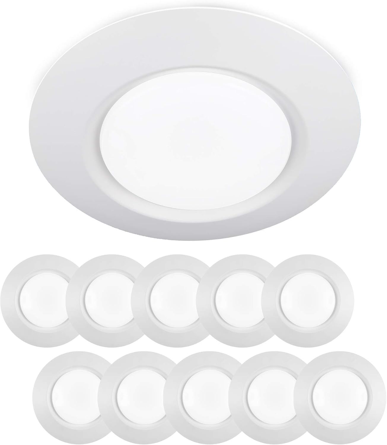 White Aluminum LED Flush Mount Ceiling Light Pack