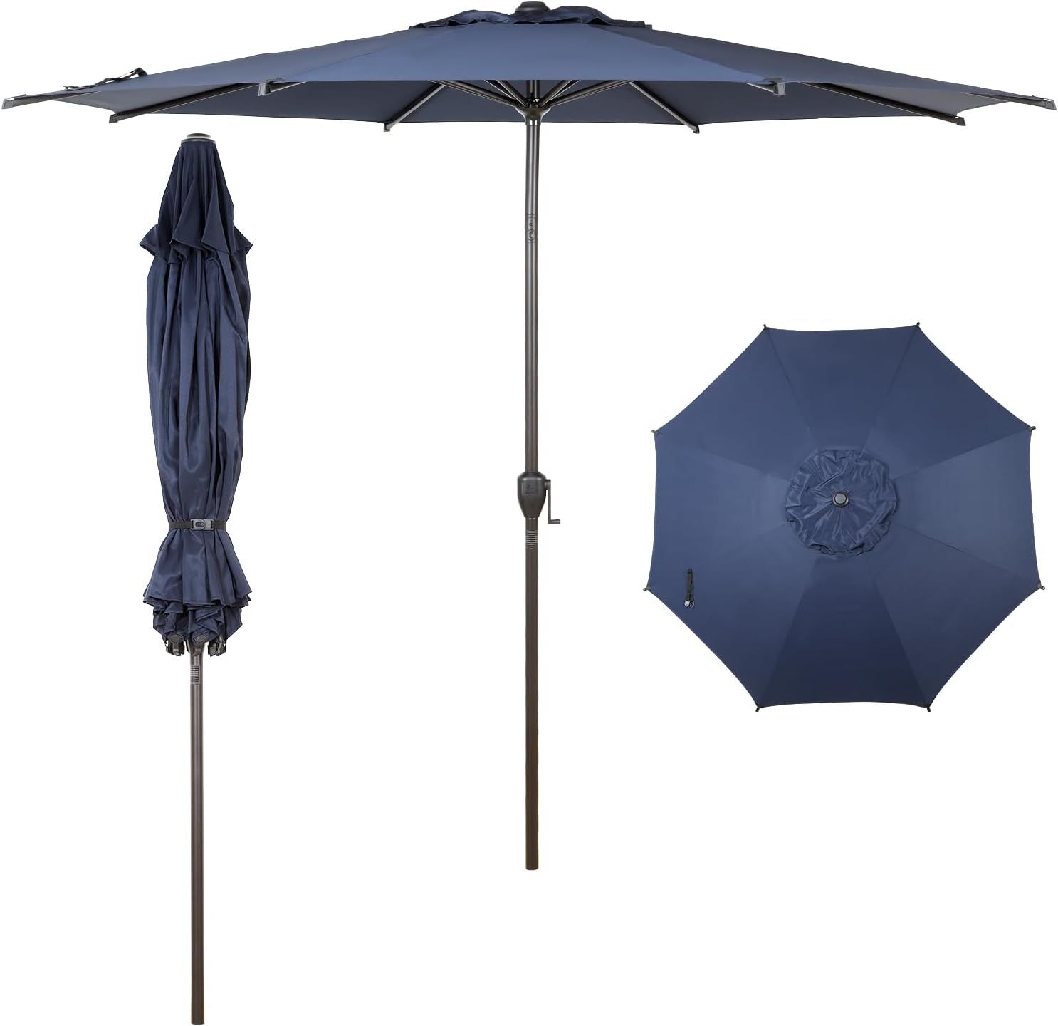 Lyon 9FT Dark Blue Polyester Outdoor Patio Umbrella