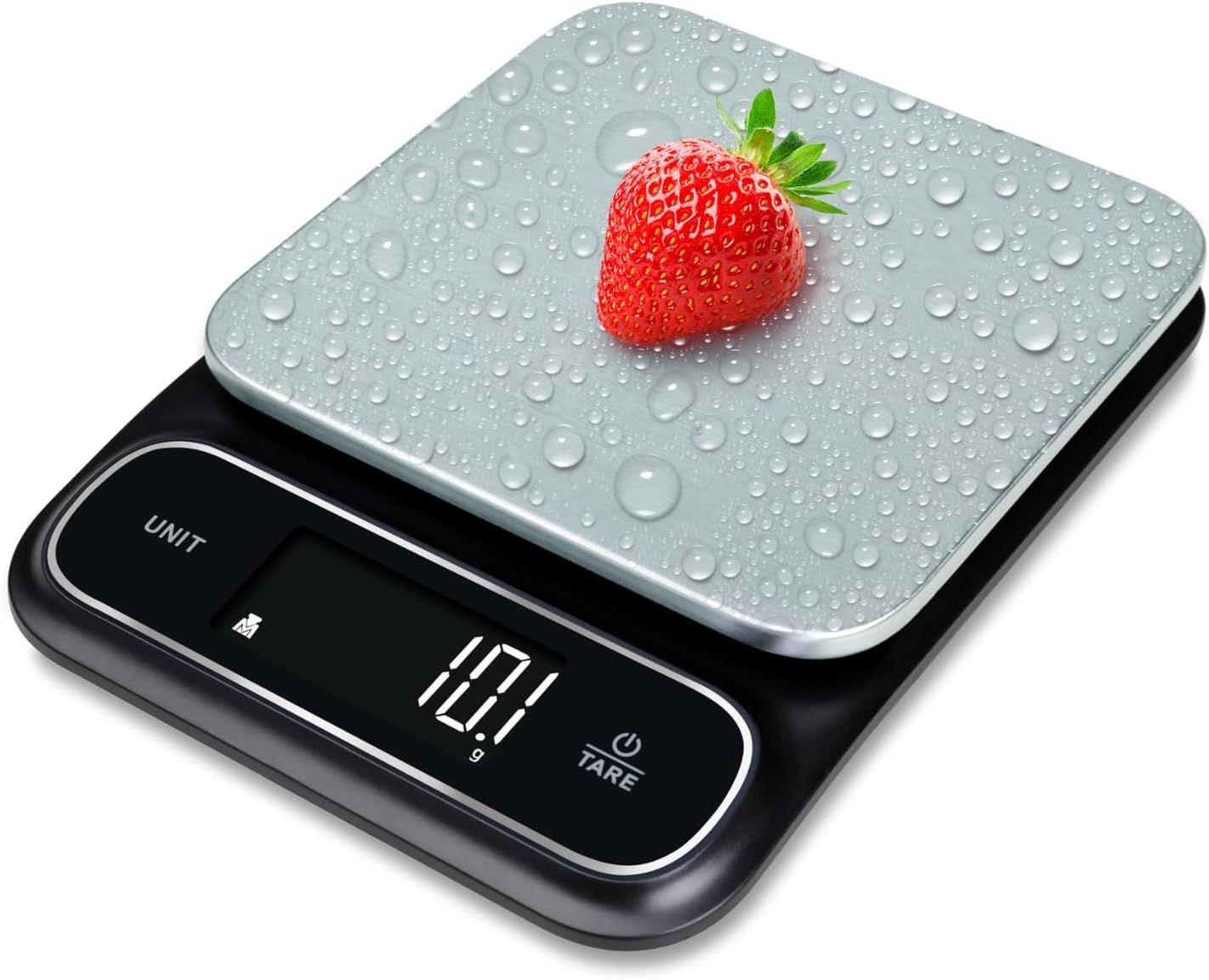 Fradel 11lb Waterproof Digital Kitchen Scale with Stainless Steel Plate