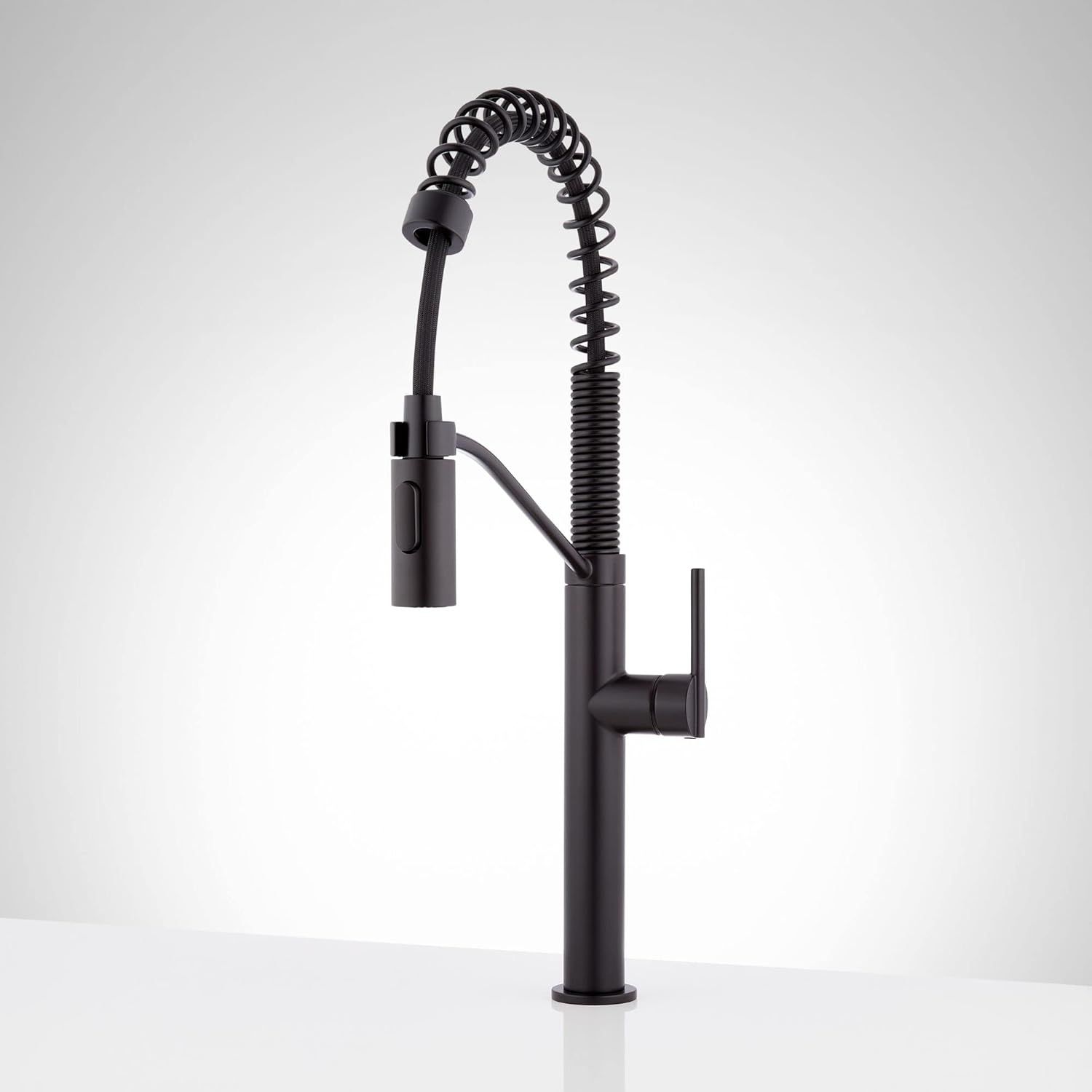 Matte Black Single Handle Pull-Down Kitchen Faucet with Spray