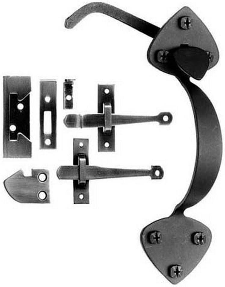 Acorn Matte Black Forged Iron Rim Latch Set