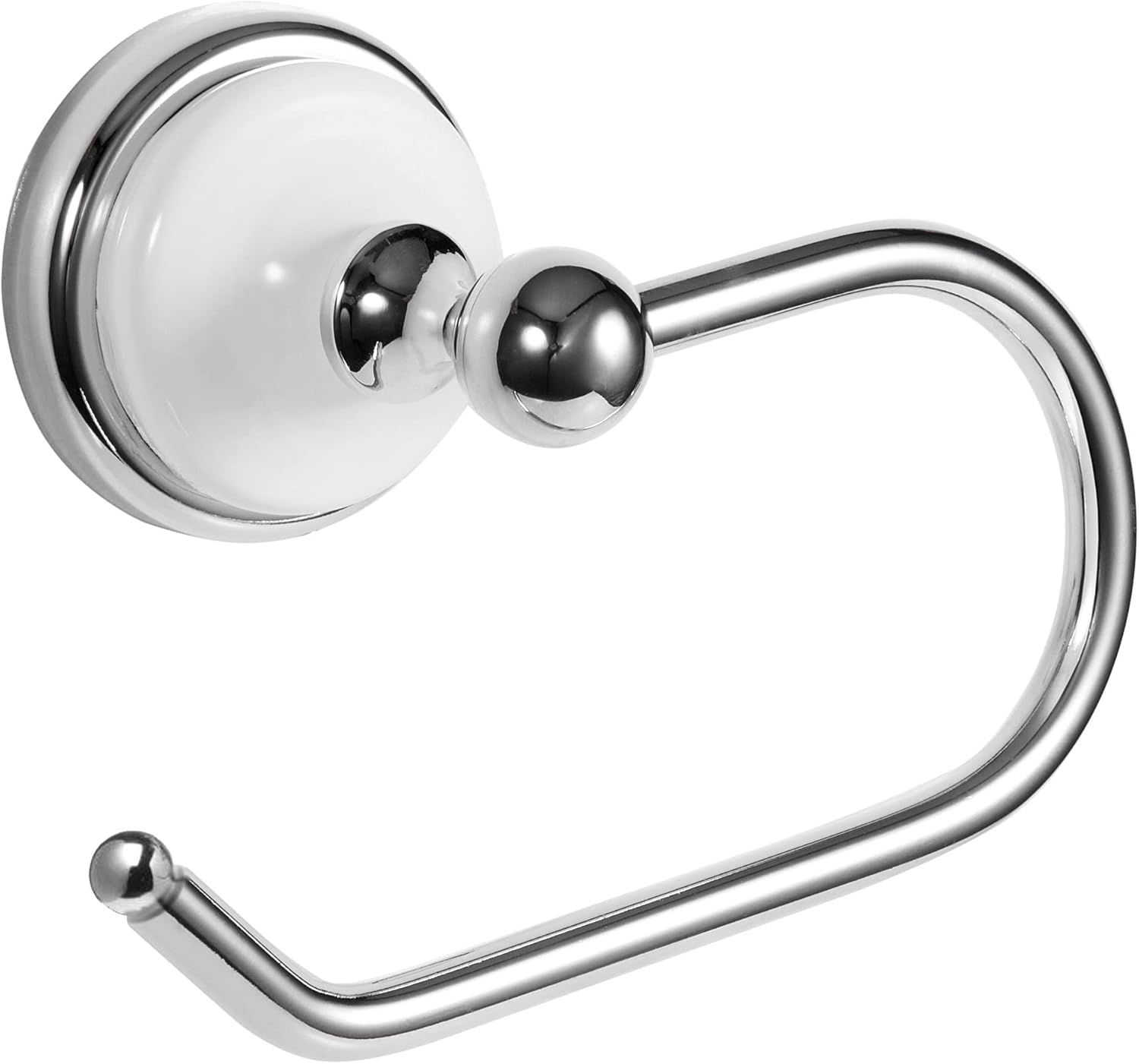 Savannah Polished Chrome and White Wall Mounted Toilet Paper Holder