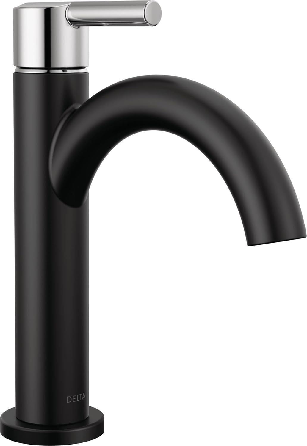 Matte Black and Chrome Single Handle Bathroom Faucet