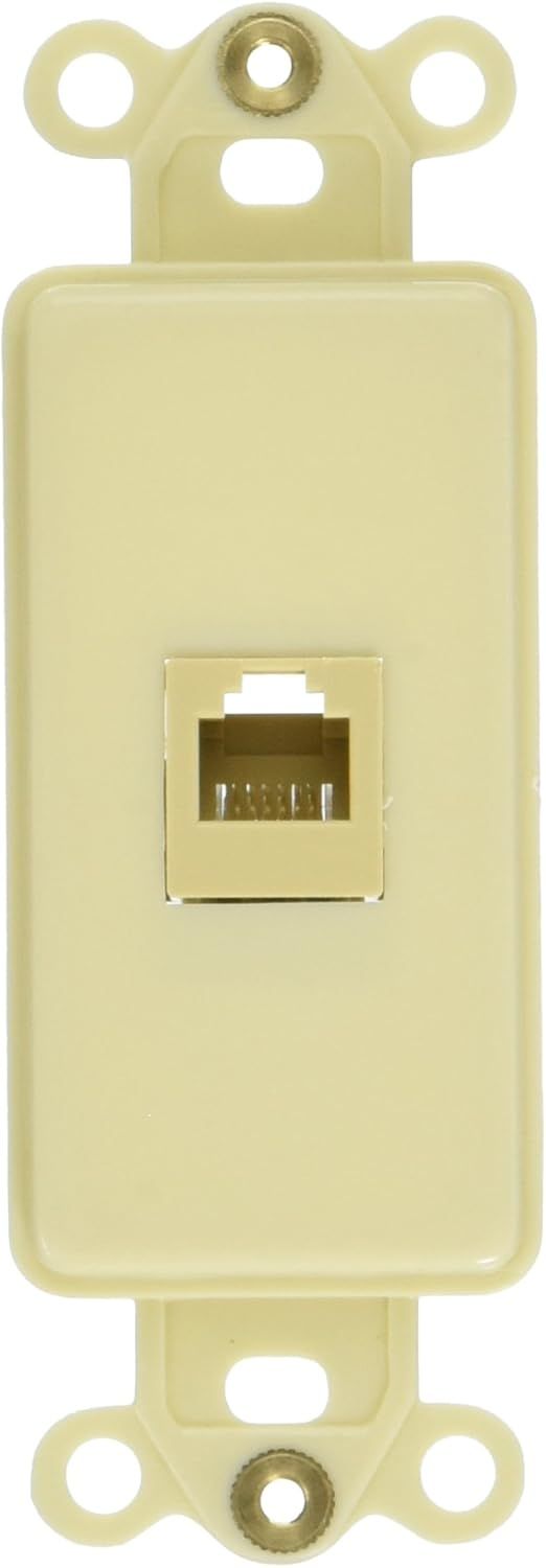 Ivory Single Phone Jack Rocker Insert