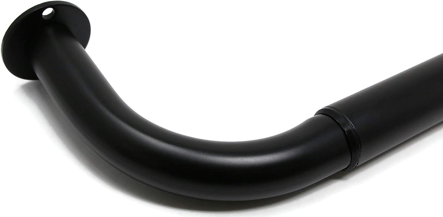 Black Metal Wraparound Curtain Rod, 84"-120"