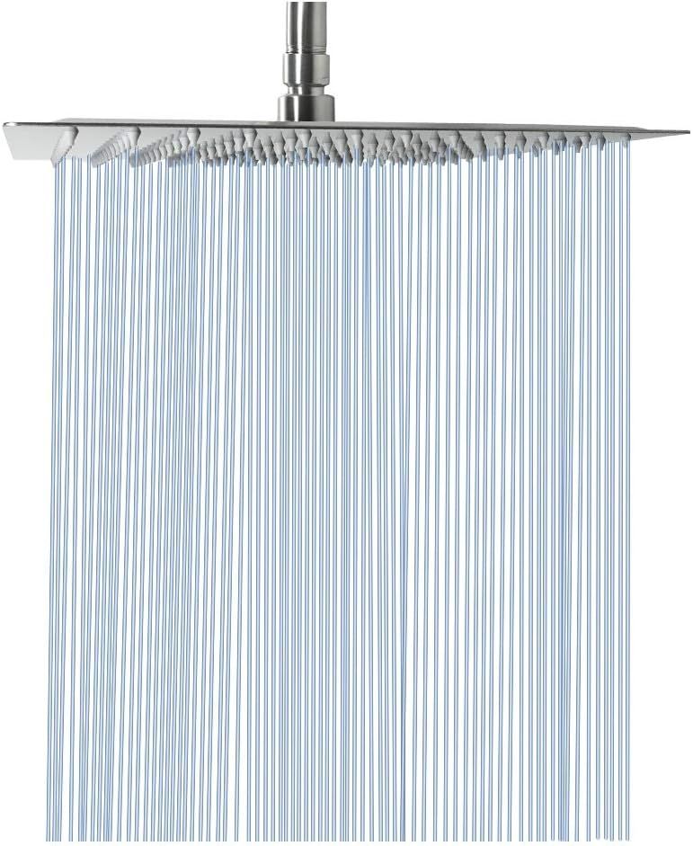 12-Inch Brushed Nickel Square Rainfall Shower Head