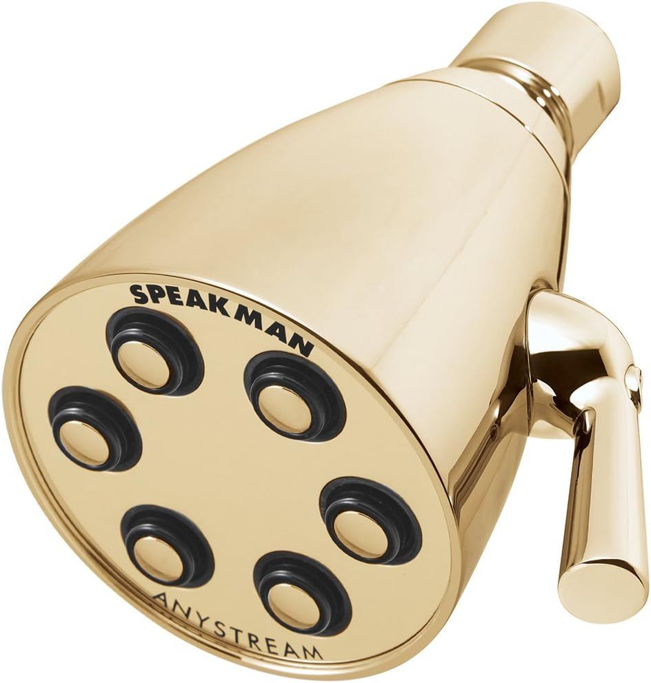 Polished Brass Adjustable Multi-Function Shower Head