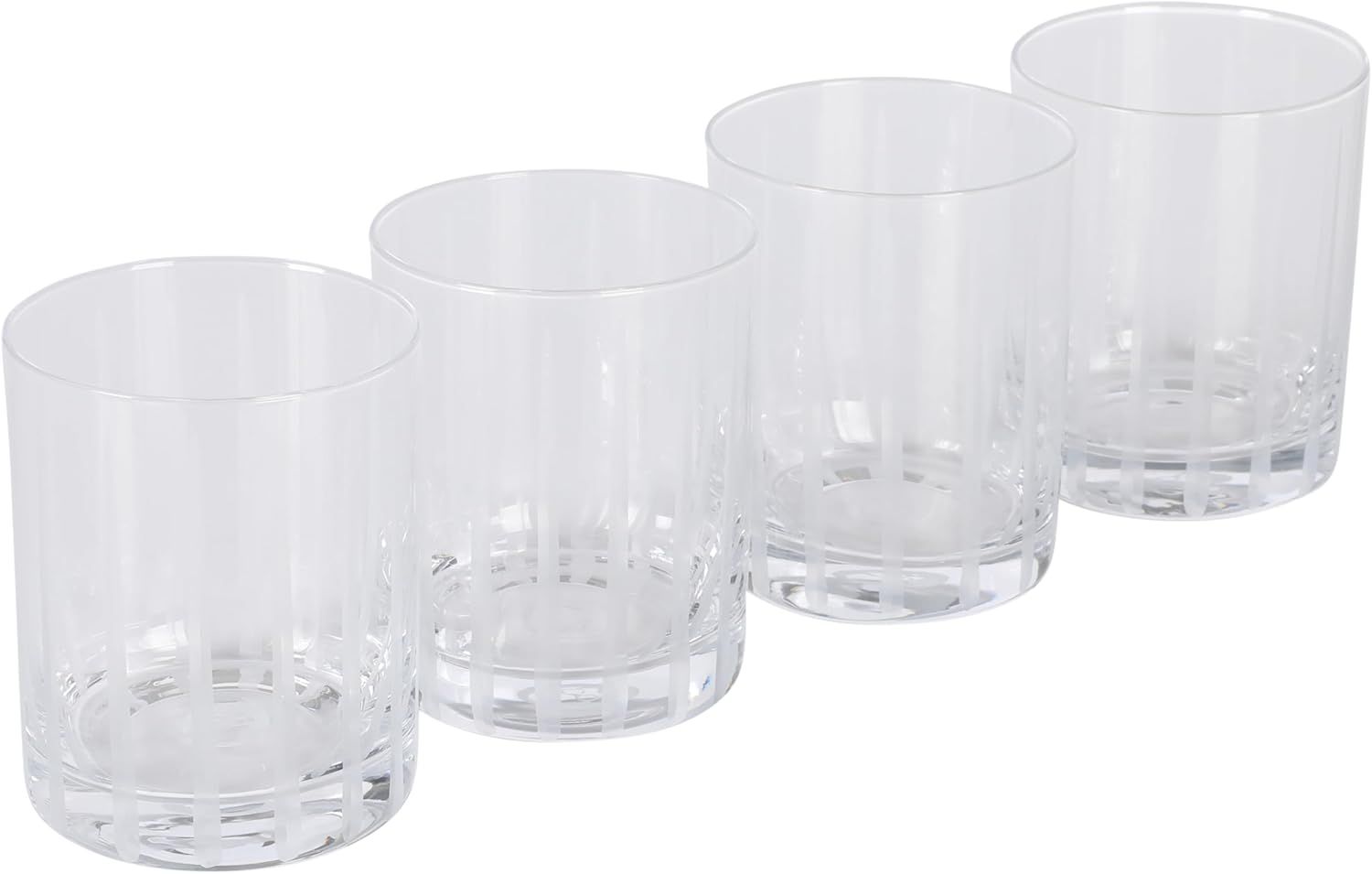 Clear Etched Glass 14 oz Old Fashioned Drinking Set