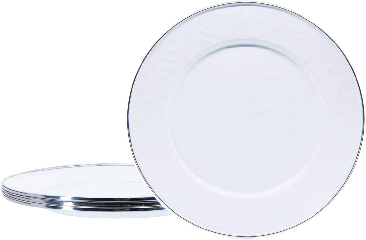 Elegant Solid White Porcelain 10.5" Dinner Plates, Set of 4