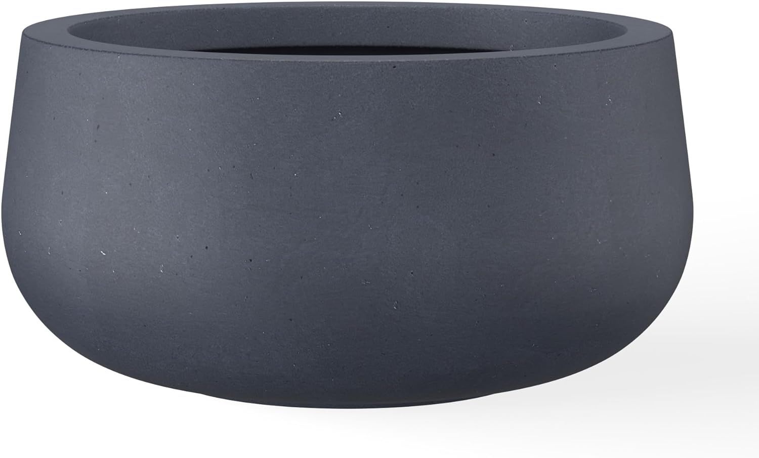 Charcoal Round Concrete Planter with Smooth Finish, 19"