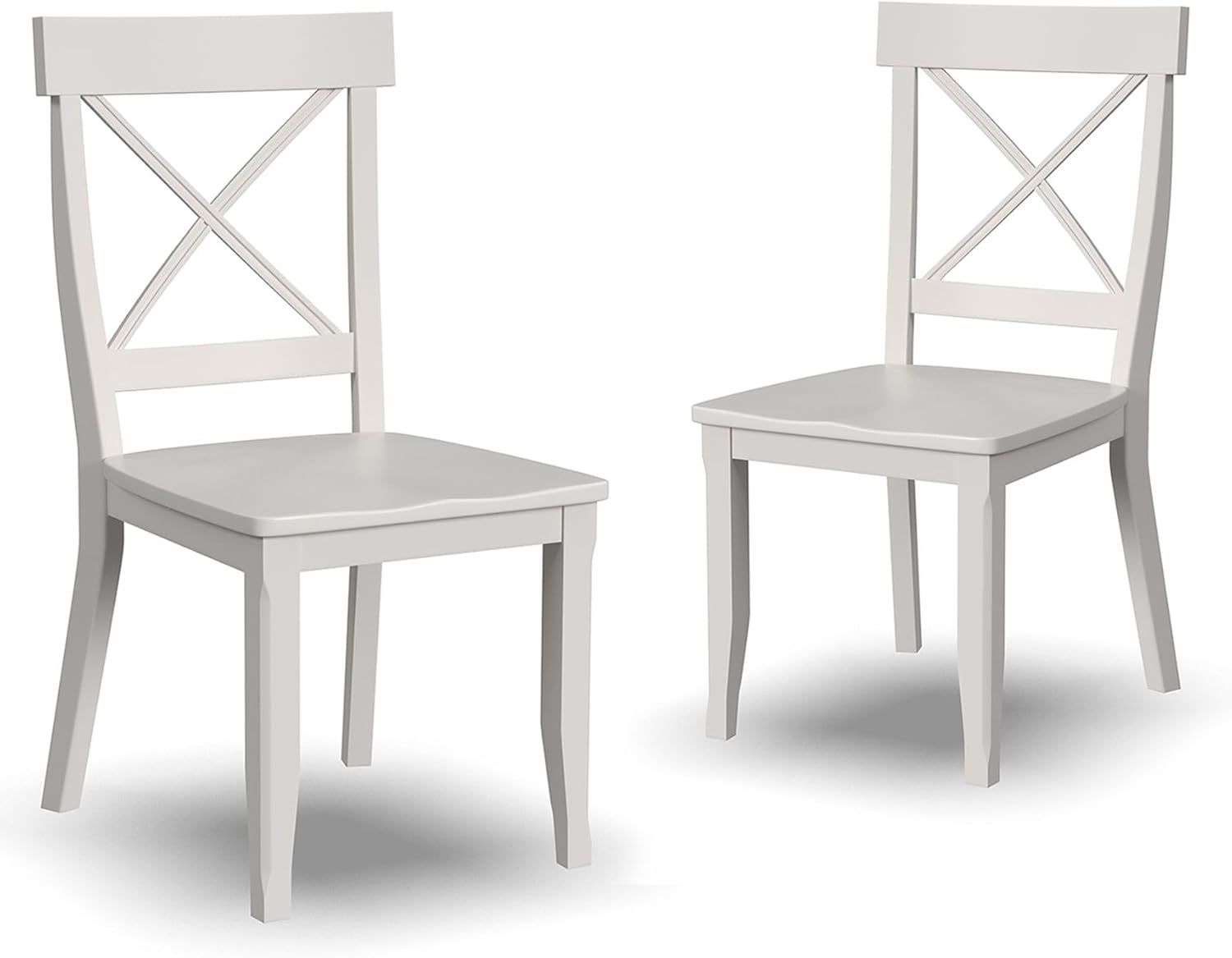 White Cross Back Solid Wood Side Chair Set