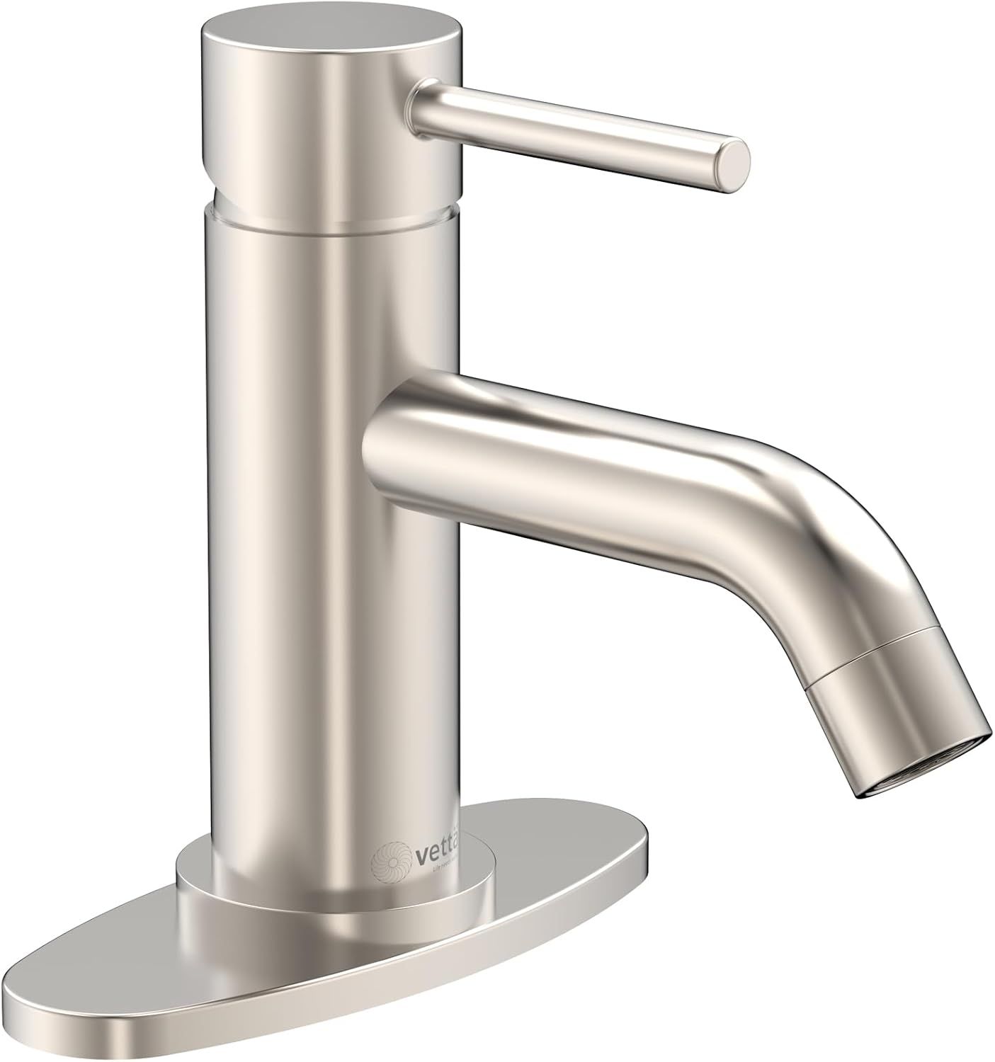 Brushed Nickel Single Handle High Arc Bathroom Faucet